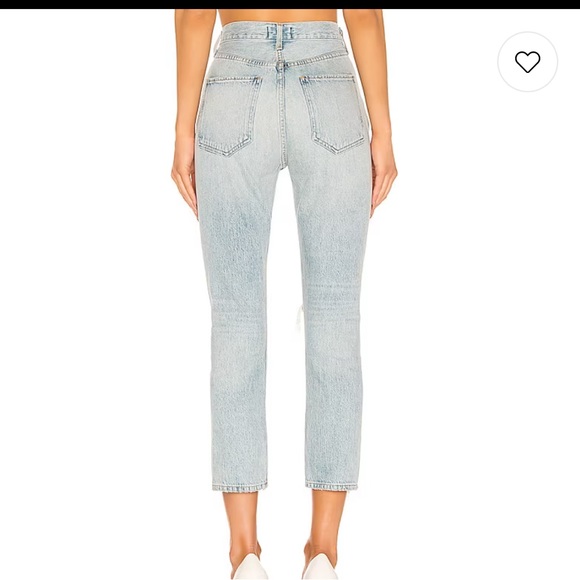 Agolde Light Blue Wash Riley High Rise Straight Distressed Jeans Size 34 NWT - Picture 3 of 12